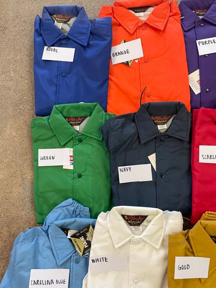 CHAQUETAS DE COLECCIÓN DUNBROOKE PLA-JAC ENTRENADORES JUVENILES VINTAGE AÑOS 70 NAILON HECHAS EN EE. UU. Foto 3 de 4