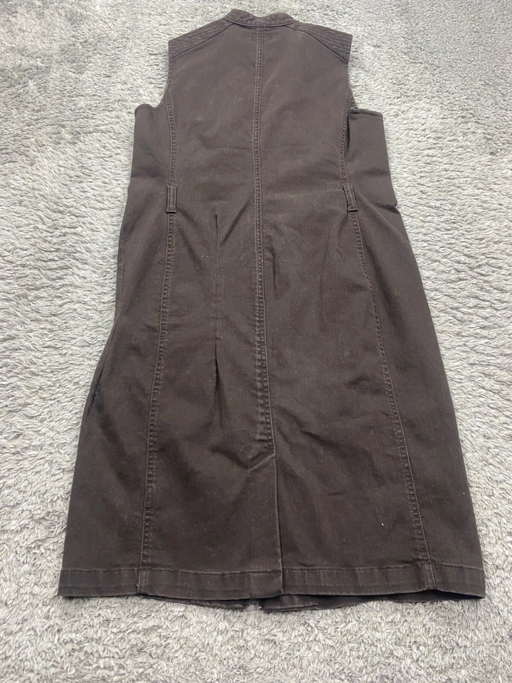 Vestido Ralph Lauren Mujer 12 Marrón Pana Cremallera Completa Sin Mangas De Colección Años 90 Y2K Boho Foto 2 de 4