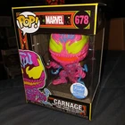 Funko Pop Marvel Funko Shop Exclusive Black Light Carnage 678 Authentic +Protect