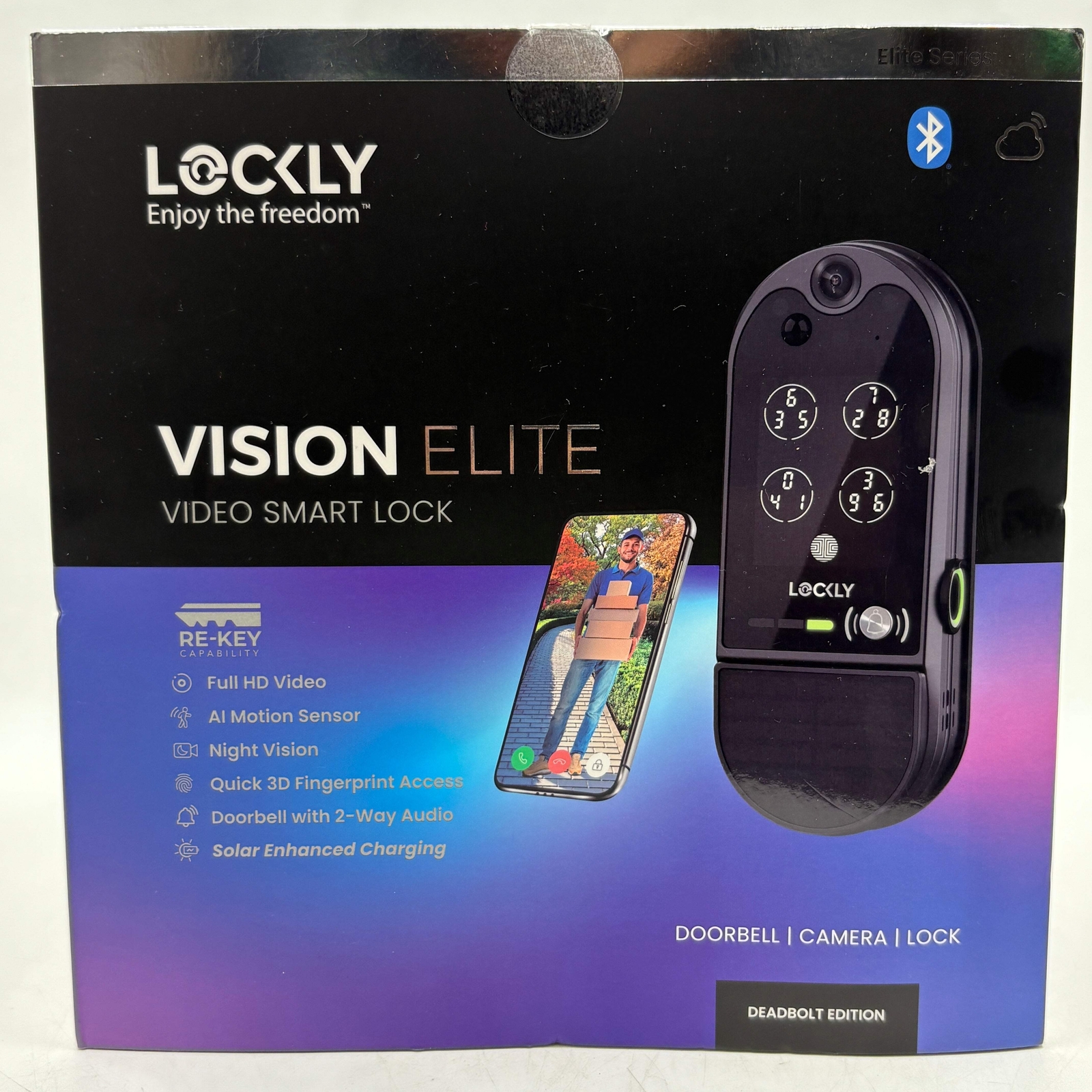 Lockly Vision Elite Smart Lock Deadbolt with Touch Keypad PGD798NVMB  