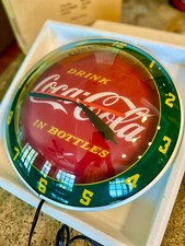VINTAGE STYLE RETRO COCA COLA (COKE) DOUBLE BUBBLE ADVERTISING ELECTRIC CLOCK