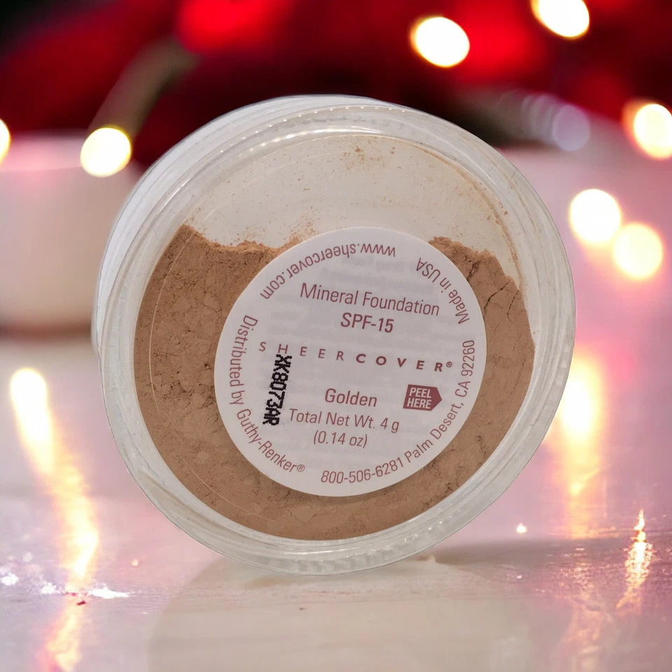 Sheer Cover GOLDEN Mineral FOUNDATION SPF-15 LARGE FULL SIZE 4g NEW & SEALED HTF - Image 3 of 4