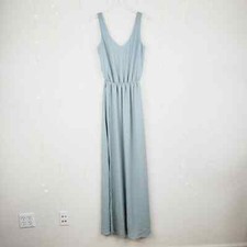 Show Me Your Mumu Kendall Chiffon Maxi Dress Large NWT Silver Sage Crisp Blue