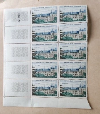 Bloc 10 TIMBRES FRANCE 1960 YT N° 1255 château De Blois - Photo 1/3