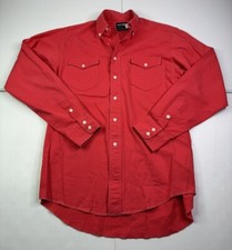 Vtg Wrangler Mens Coral Pink Cowboy Cut X-Long Tails Western Shirt USA Made M-L