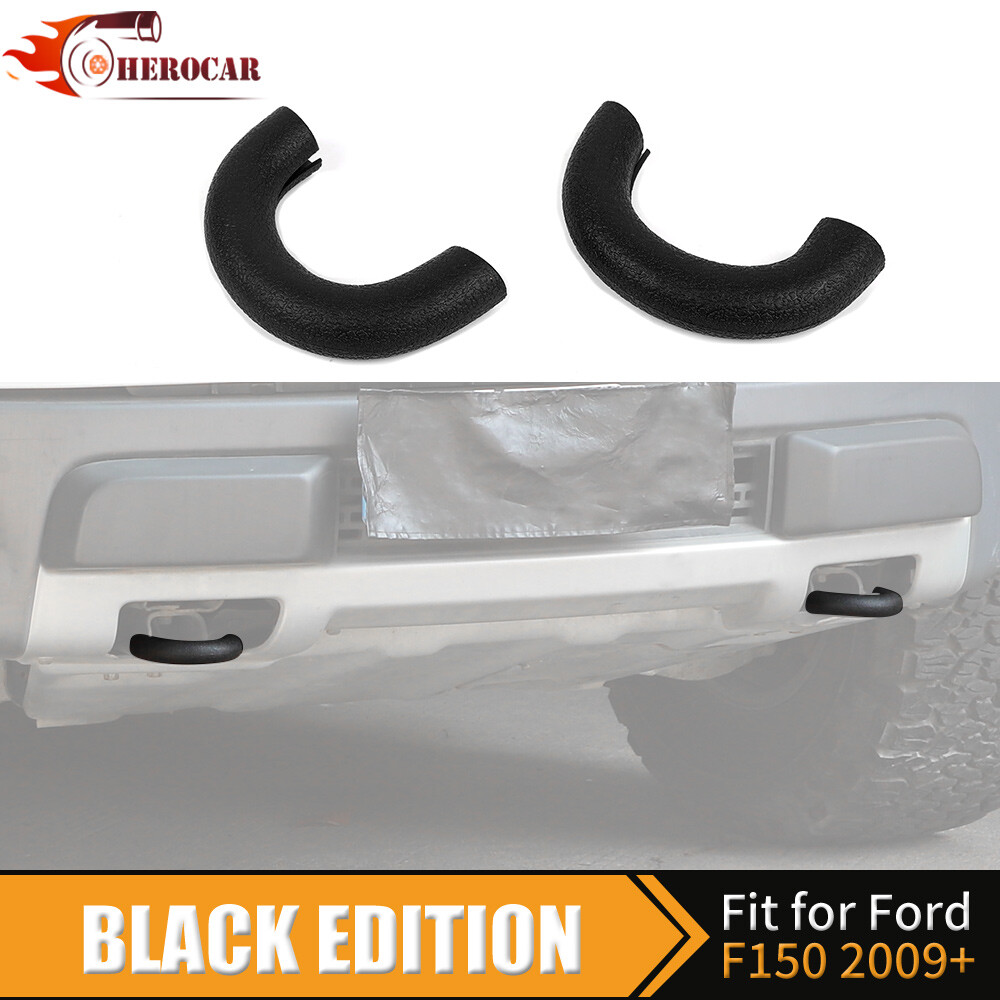 2PC Black Front Bumper Tow Hook Covers for Ford F150 2009+ Accessories