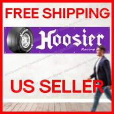 Hoosier Flag 2x8ft Car Show Racing Tire Banner Garage Man Cave Wall Decor Sign