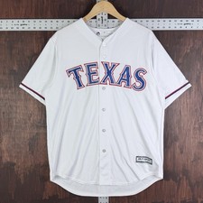 Texas Rangers MLB Majestic Cool Base Jersey Stitch White Men Medium #10 Samuels