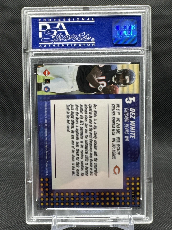 2000 Collector's Edge T-3 Retail Dez White Rookie RC #162 PSA 9 MINT Bears - Image 2 of 2