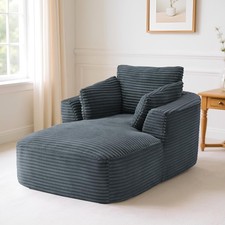 Oversized Corduroy Chaise Lounge Chair Indoor Corduroy Upholstered Boneless Sofa