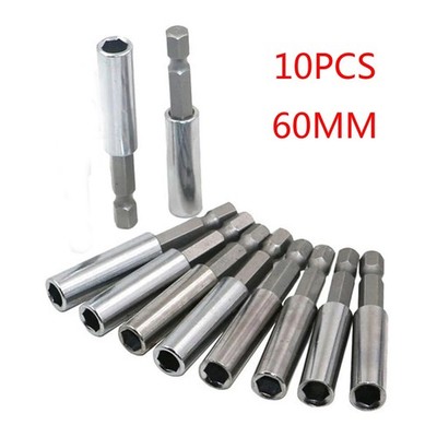 10PCS Steel Impact Screwdriver EXTENSION Drill Bit Holder 1/4 Hex Shank Magnetic