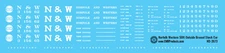 N Scale - Norfolk Western 50ft Outside Braced Stock Car Decals