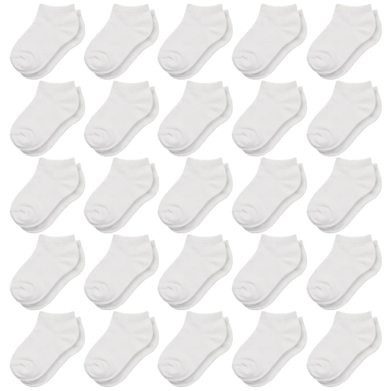 Breathable Kids Ankle Socks Set, 25 Pairs for Boys & Girls