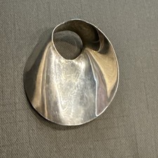 Broche/écharpe abstraite vintage en argent sterling 925 Taxco Mexique 7C-72