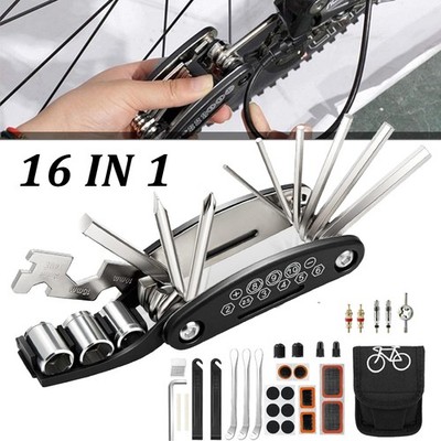 Fahrradflickzeug Set 16 in 1 Fahrradwerkzeugset Fahrrad Reparaturset Multitool