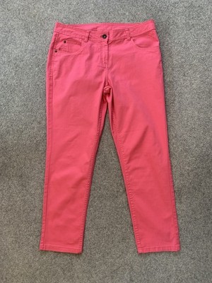 Avenue Mid Rise Jeans Tapered Fuchsia Pink UK 14