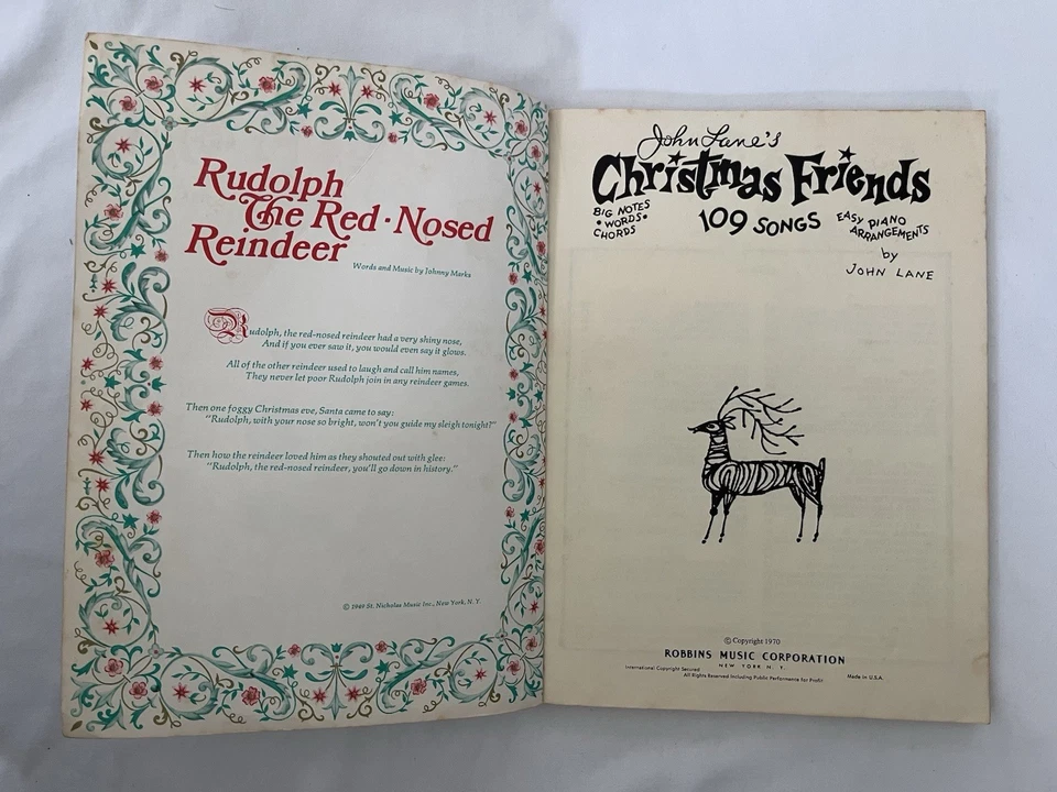 🎄 VINTAGE John Lane’s Christmas Friends Sheet Music Book – 109 Songs 🎄 - Image 3 of 4