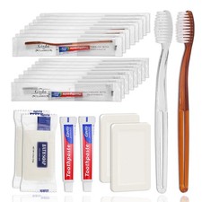 100 Pack Disposable Toothbrushes with Toothpaste and Soap Individually Wrappe...