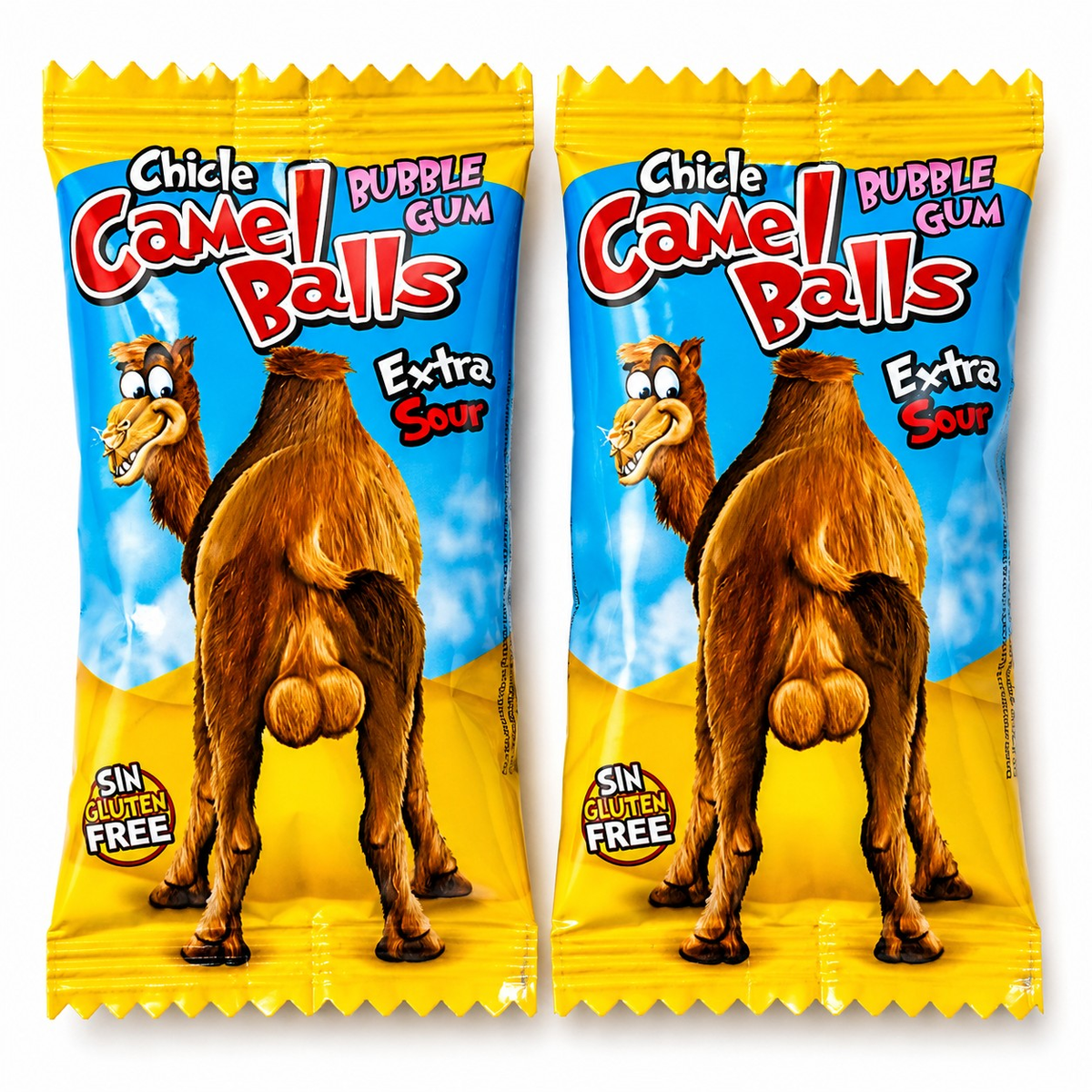 CAMEL BALLS BUBBLEGUM SOUR CANDY FILLED 100/50/25/12 pcs FINI