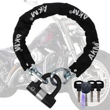 Chain Lock 3-Foot Heavy Duty Bike Chain Lock Durable 12mm Thick Anti-Theft Bi...