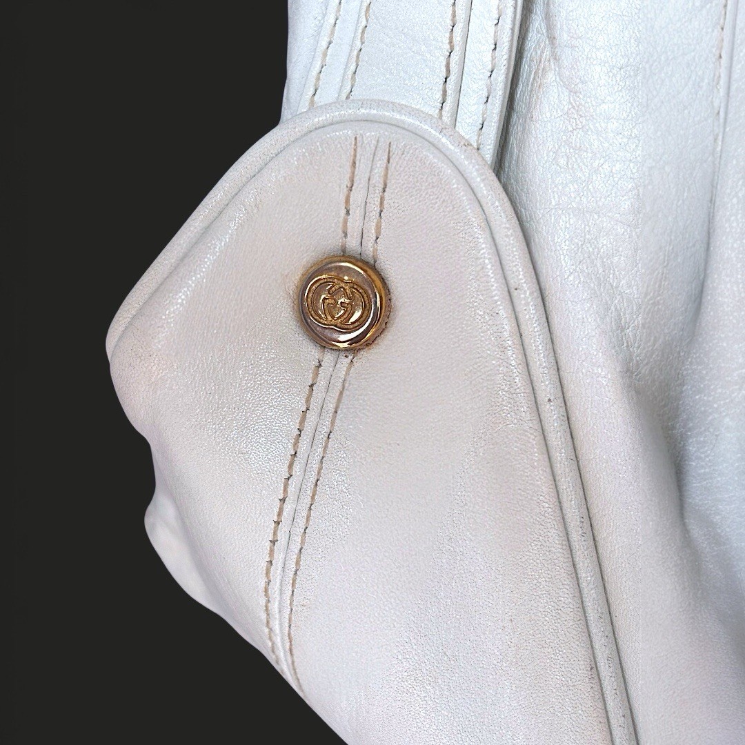 Authentic Gucci eggshell-white leather-Leopard Ca… - image 10