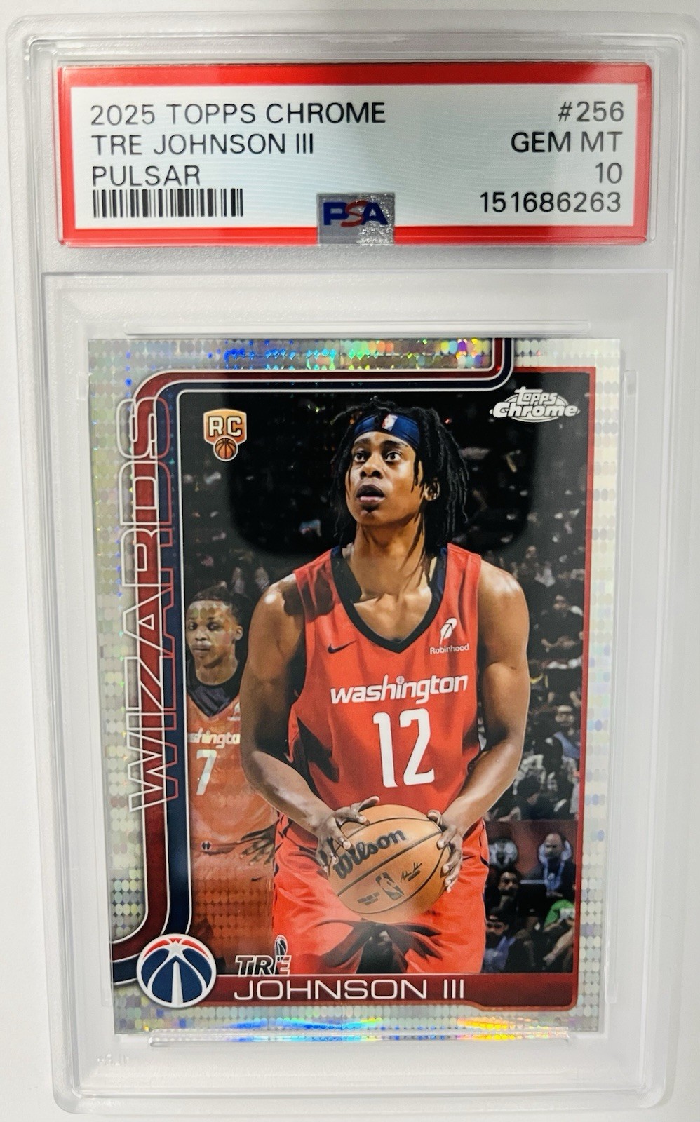 2025 Topps Chrome Tre Johnson III #256 Pulsar Refractor PSA 10 Gem Mint