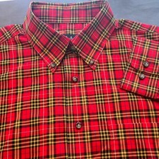 Jos A Bank Traveler Red Check Long Sleeve Mens Button Down Shirt Size Large