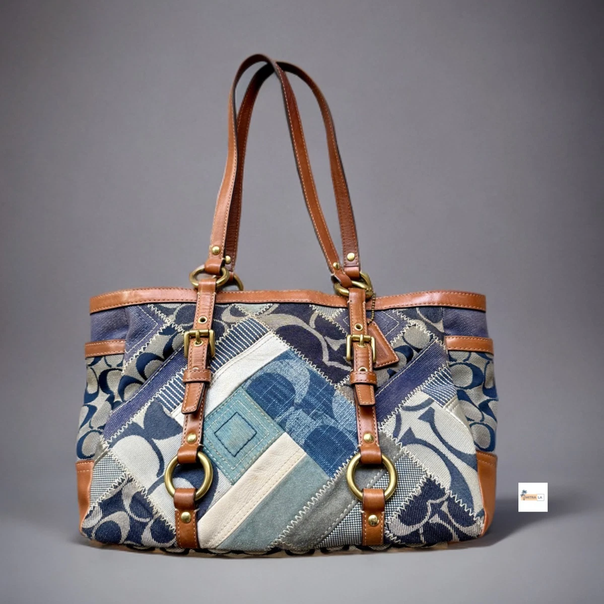 Coach Patchwork Denim Exterior Shoulder Bags Bags & Handbags for