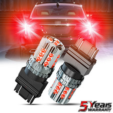Pair 3157 Led Red Flash Blinking Brake Stop Tail Light Parking Bulb Lamp