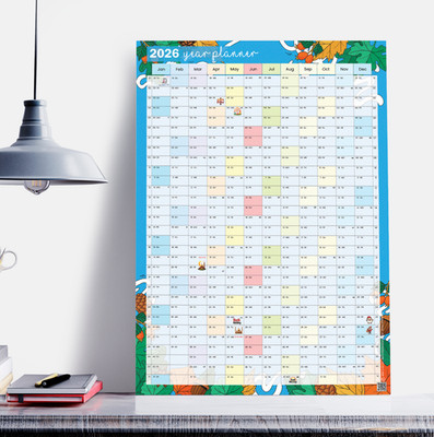 2026 Ganzjahres Wandplaner Kalender Home Office Arbeit JAN-DEC A5-A1