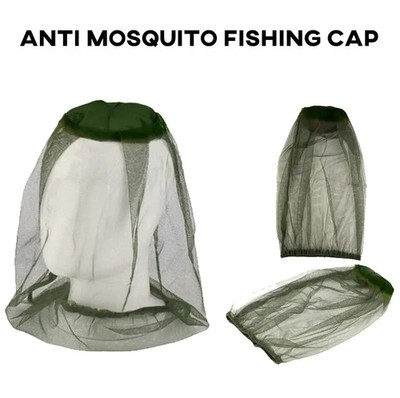 1 pc Anti Mosquito Fishing Hat Adjustable Mesh Outdoor Cap