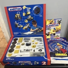 Meccano Erector Set #2 Metal Construction Kit 27 Illustrated Models INCOMPLETE