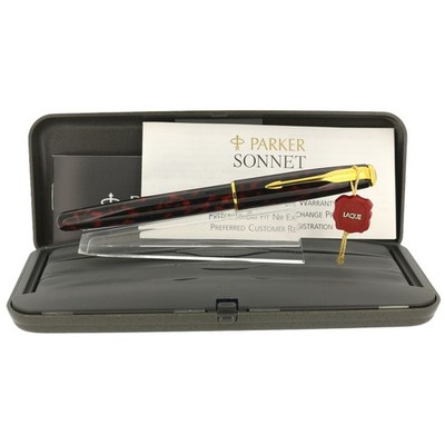 1995 PARKER SONNET FIREDANCE LACQUER 18K BROAD NIB FOUNTAIN PEN NEW OLD STOCK