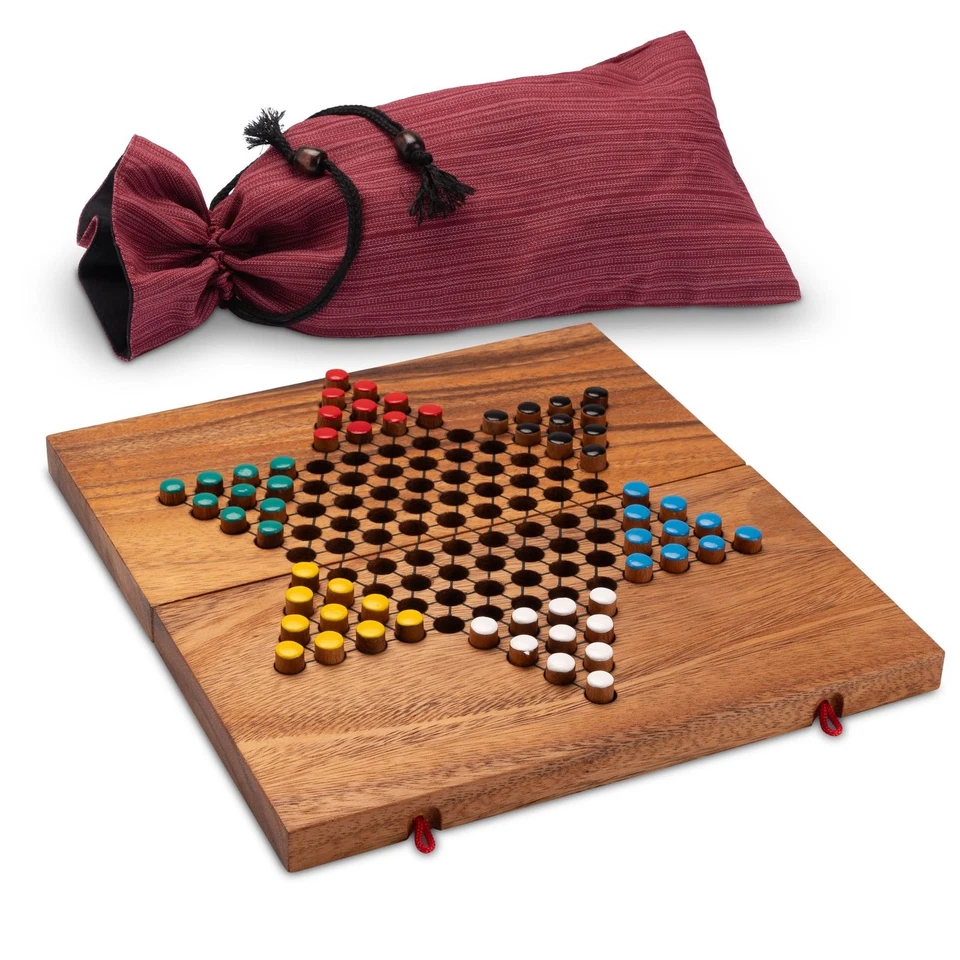 Halma Gr. L für 2 bis 6 Spieler mit Stoffbeutel - Spielfeld 26 x 27 cm - 6 x 10 - Bild 1 von 4