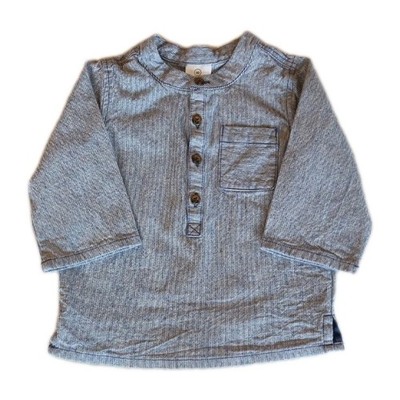 Hanna Andersson Blue Stripe Henley Shirt 18-24M/80 Coastal Scandi Cotton Tunic