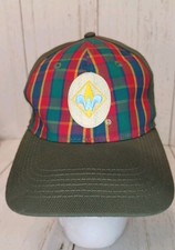 BSA Boy Scouts of America Webelos Snap Back Hat Cap Green Plaid Youth Kids