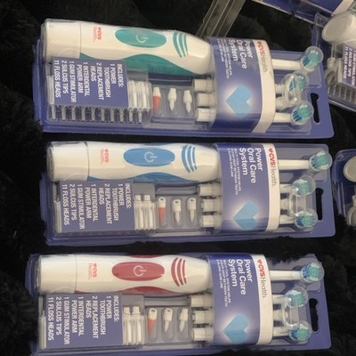 CVS Health Power Oral Care System Electric Toothbrush Battery Timer Heads