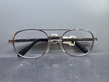 Vintage HUDSON Z-87 Aviator Eyeglasses Silver Black Mens Frames