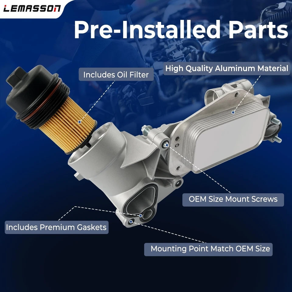 Engine Oil Cooler Filter Housing For Chevy Cruze Sonic Aveo 1.6L 1.8L 93186324 - Image 4 of 4