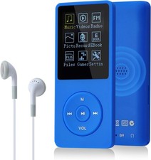 COVVY Slim MP3 Player 8GB Navy Blue Lossless Sound 64GB Card Support BL-041
