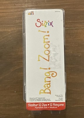 Sizzix Retired NIB Sizzlits 12 Dies Bang! Alphabet Set Medium 655414