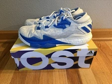 Men’s Size 9.5 Adidas Crazylight Boost Low 2016 White/Blue