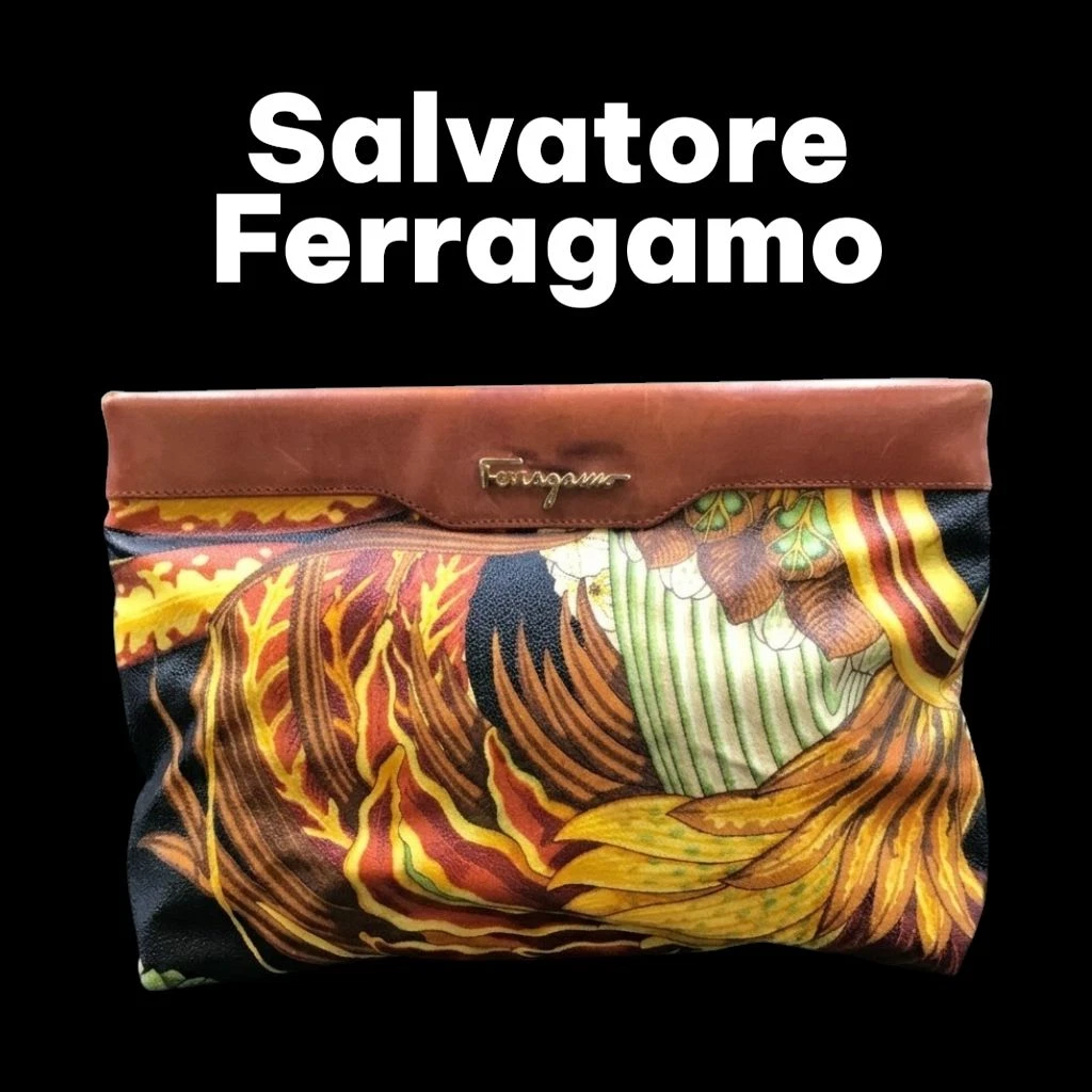 Salvatore Ferragamo Leather Exterior Floral Bags & Handbags for