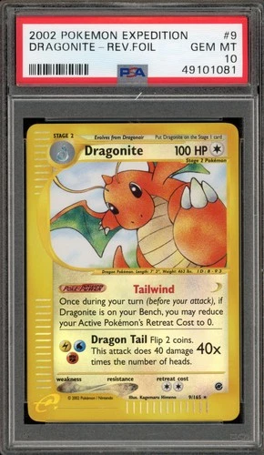 Pokemon Dragonite Expedition Reverse Holo Rare #9 PSA 10 Gem Mint