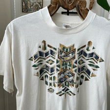 Vintage 90s 1995 Fruit of the Loom Southwestern Aztec Print Unisex L