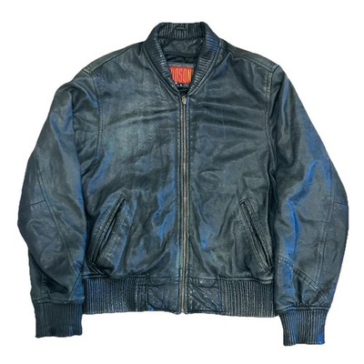 Hudson Outwear Vintage Leather Bomber Jacket Men s S Black Pakistan