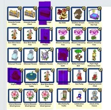 Webkinz Virtual Misc. items HTF please leave note reply to seller