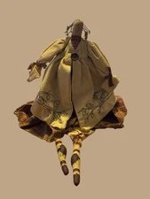 VTG Tender Heart Treasures 21” Folk Art Cloth Rag Doll No Berry Wings Heart Hair