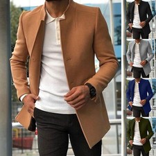 Men's Slim Coat Fashion Single-breasted Solid Color Business Jackets Fall And Wi