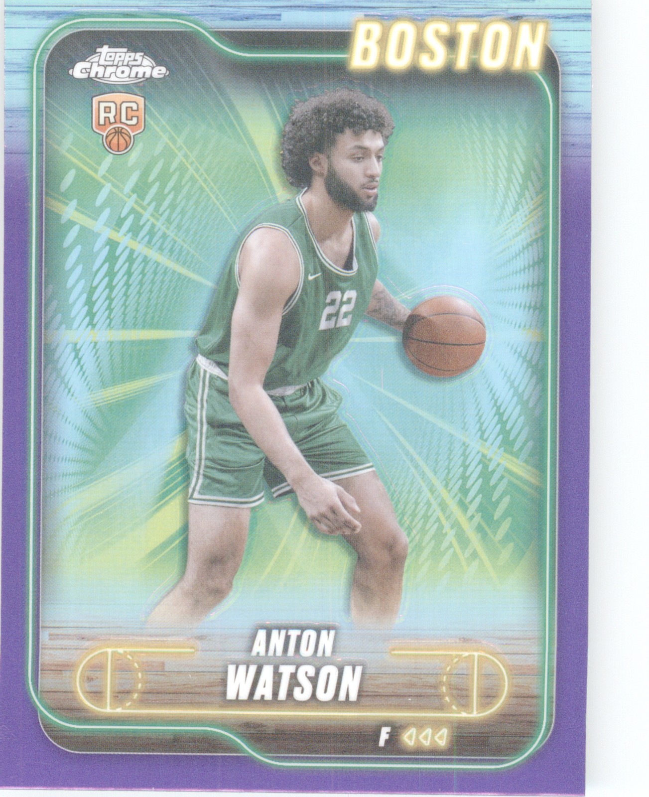 2024-25 Topps Chrome #107 Anton Watson Purple Refractor